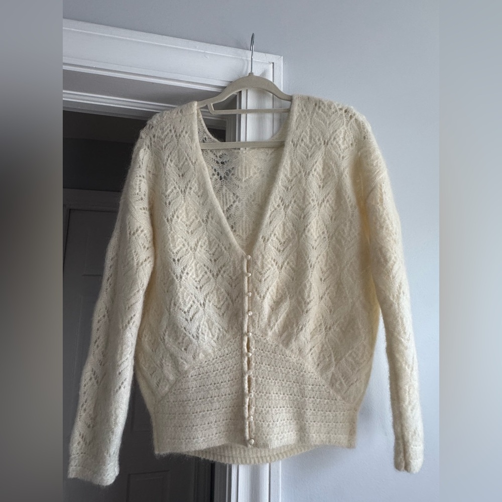 Sézane Dee Dee Jumper Ecru NWT – Wool & Mohair – Chic French Style (Small Flaw)
